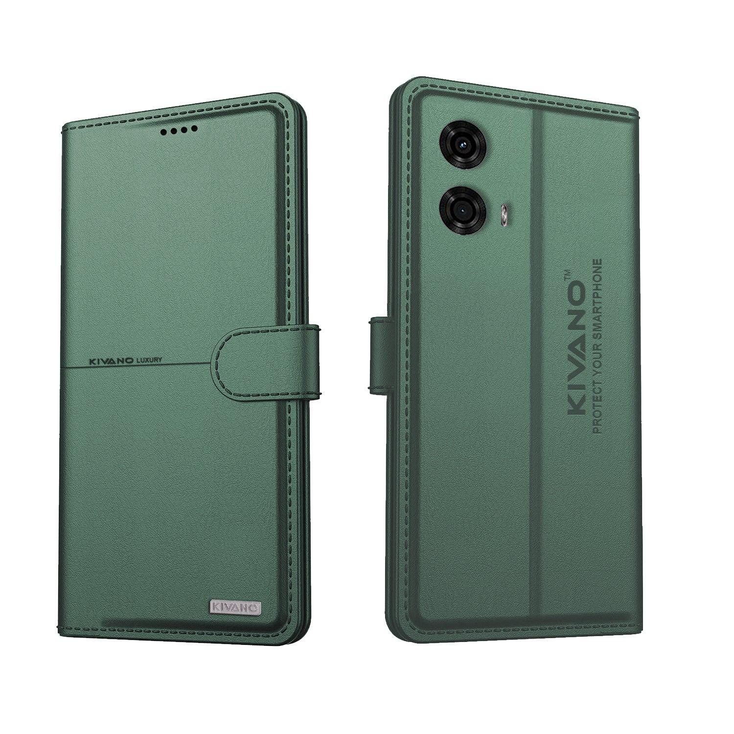 KIVANO Compatible with Motorola G24 Flip Cover | Leather Finish | Inside Pockets & Inbuilt Stand | Shockproof Wallet Style Magnetic Closure Back Cover Case - Aibex