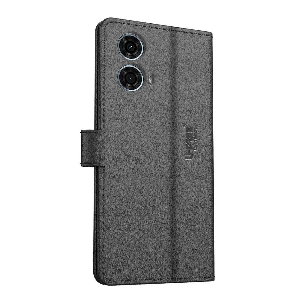 U-CASE Magnetic Flip Cover for Motorola G24 POWER Vegan Foldable Stand & Pocket Magnetic Closure - Aibex