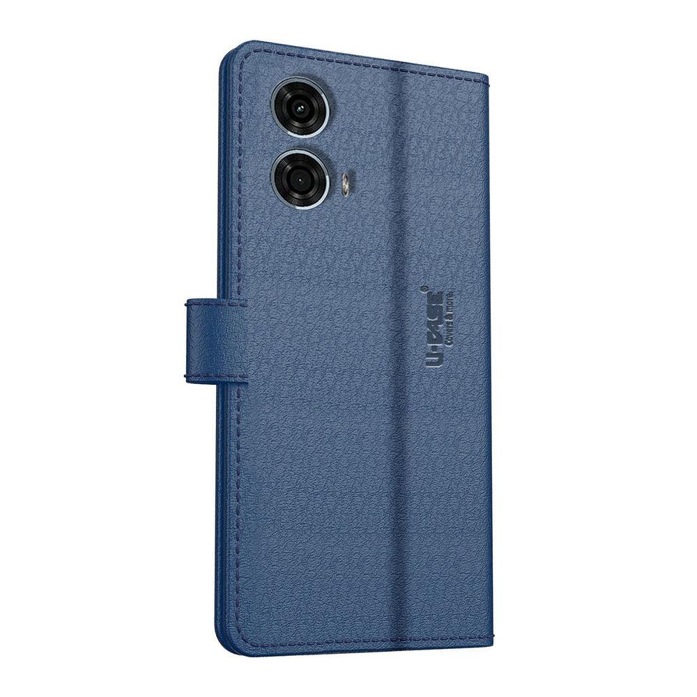 U-CASE Magnetic Flip Cover for Motorola G24 POWER Vegan Foldable Stand & Pocket Magnetic Closure - Aibex