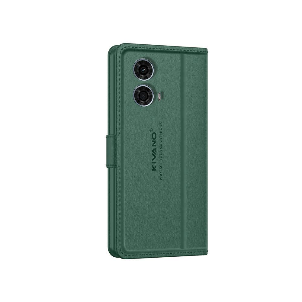 Motorola G24 Power Leather Flip Cover & Mobile Card Holder - Kivano Luxe - Aibex