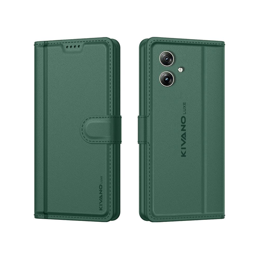 Leather Wallet Case for Motorola G54 Stylish Flip Folio Cover with Card Holder, Stand -KIVANO LUXE - Aibex