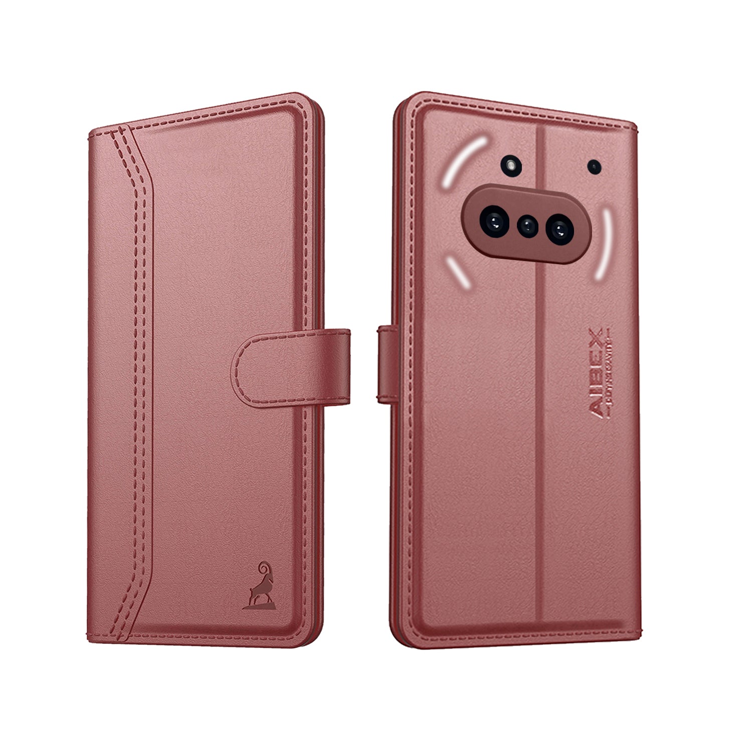 AIBEX ® Nothing Phone 3(a) Flip Cover Leather Finish | Inside TPU with Card Pockets | Wallet Stand | Complete Protection Flip Case