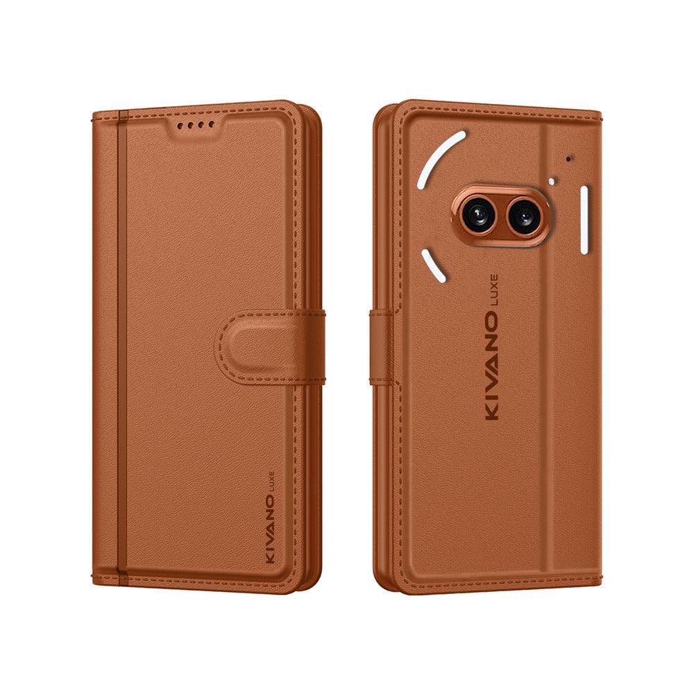 Leather Wallet Case for Nothing 2a Stylish Flip Folio Cover with Card Holder, Stand -KIVANO LUXE - Aibex