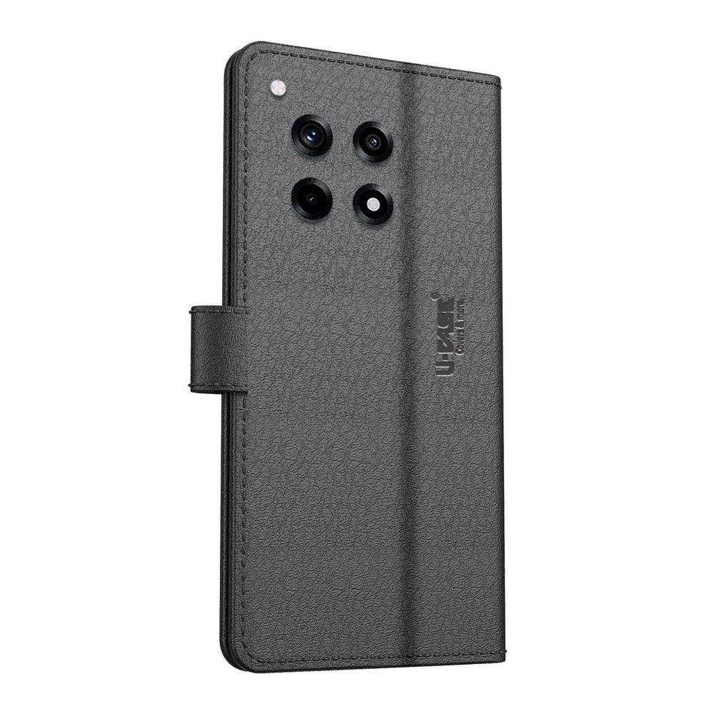U-CASE Magnetic Flip Cover for ONEPLUS 12R 5G Vegan Foldable Stand & Pocket Magnetic Closure - Aibex