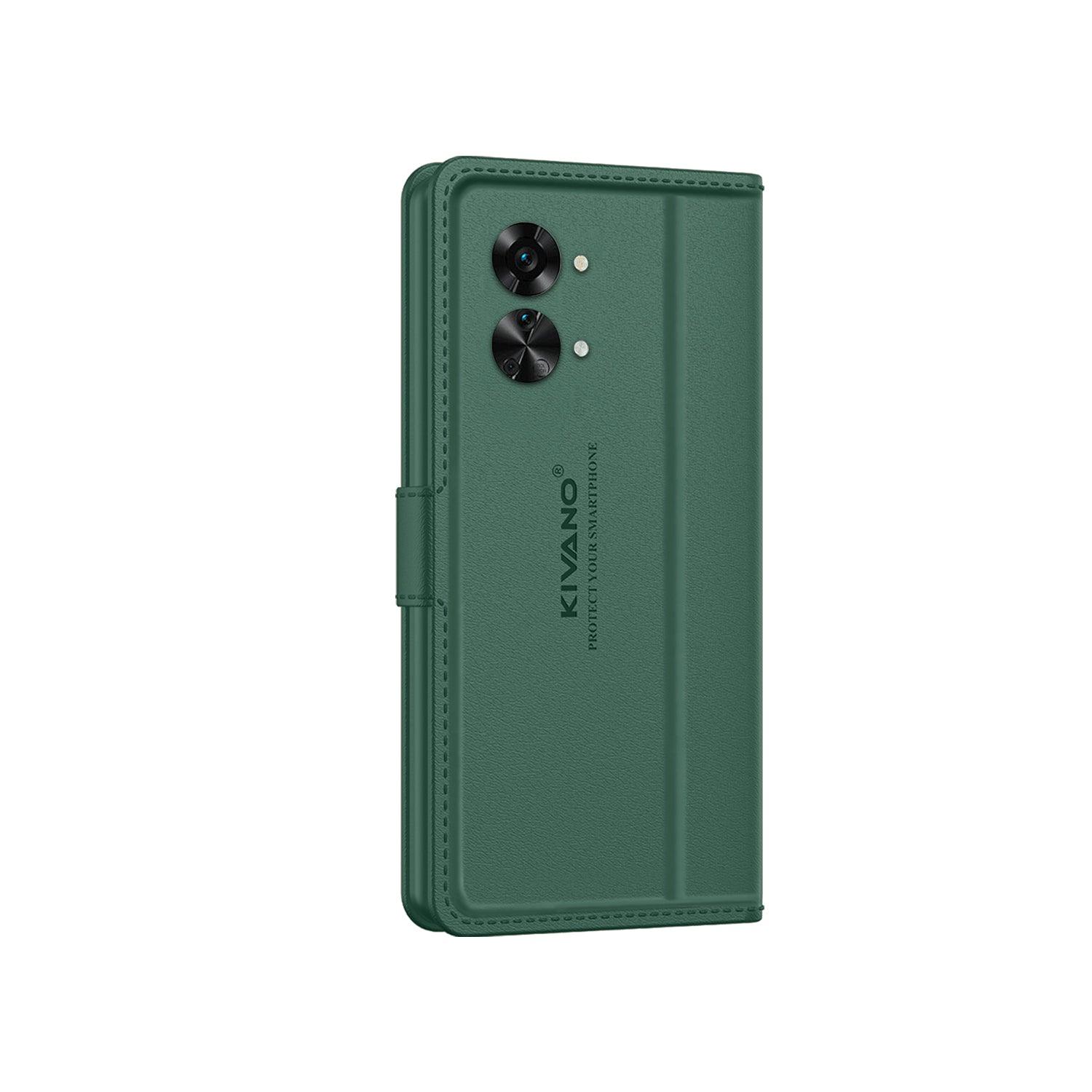 Leather Wallet Case for OnePlus Nord 2T 5G ?Stylish Flip Folio Cover with Card Holder, Stand -KIVANO LUXE - Aibex