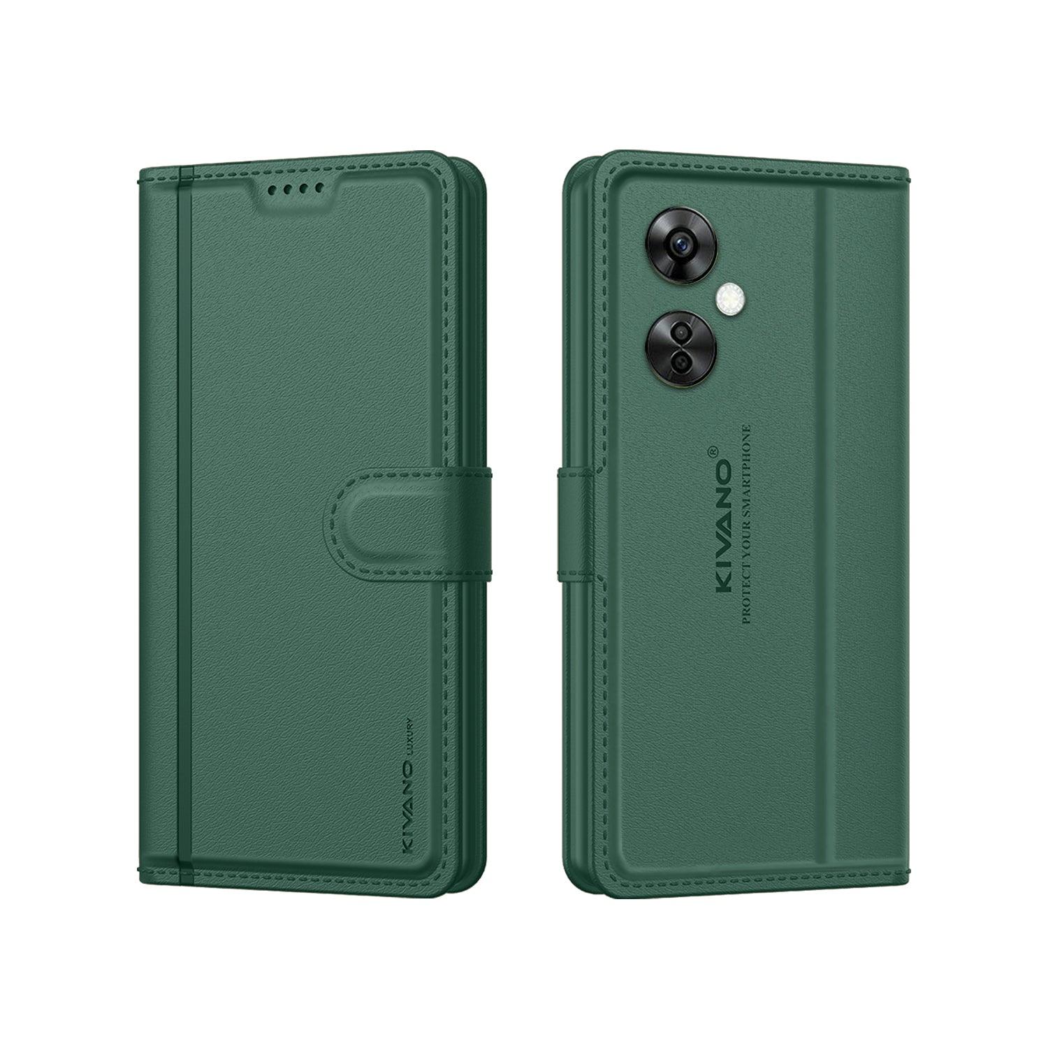 Leather Wallet Case for OnePlus Nord CE 3 Lite 5G ?Stylish Flip Folio Cover with Card Holder, Stand -KIVANO LUXE - Aibex