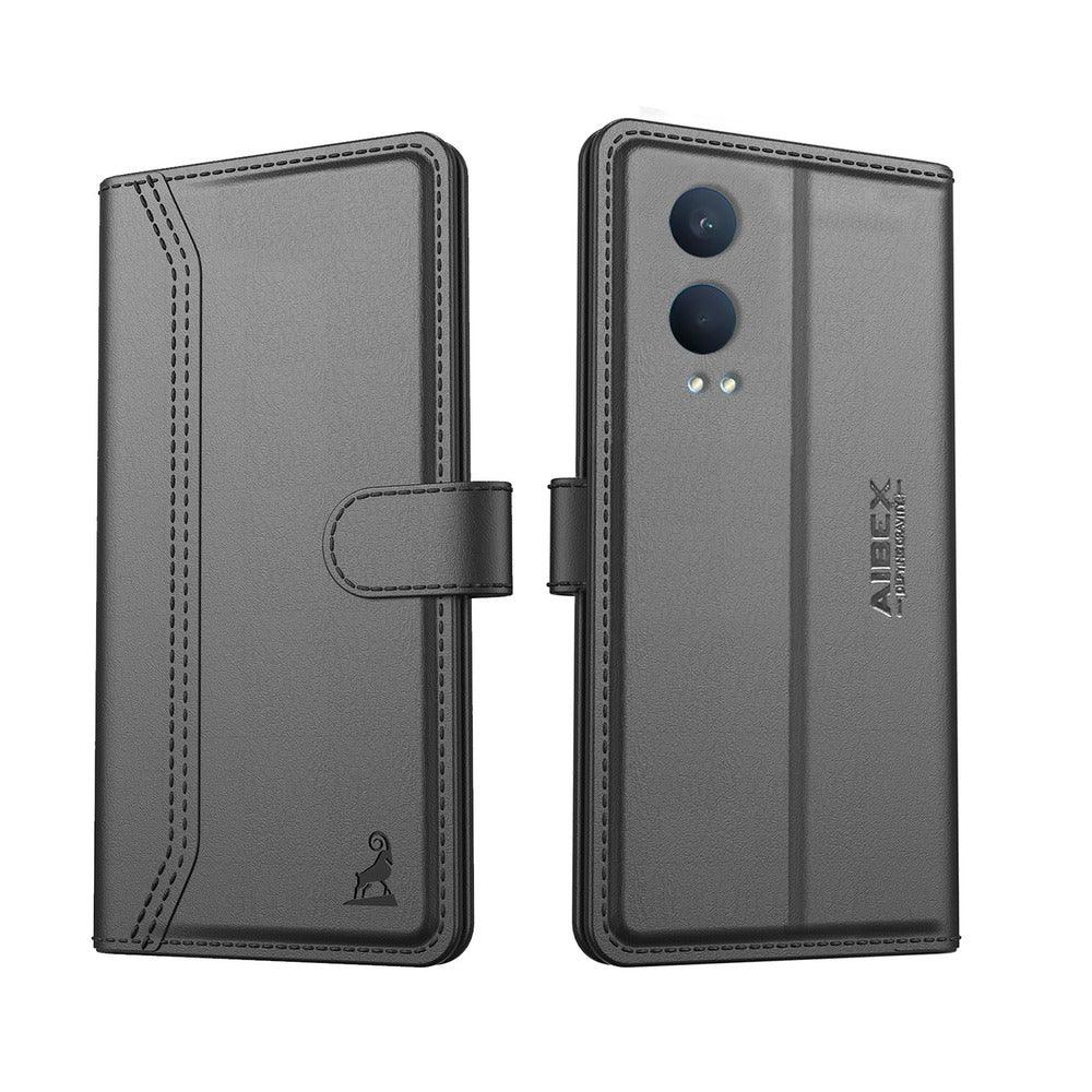 OnePlus Nord Ce 4 Lite Aibex PU Leather Flip Cover Foldable Stand & Pocket Magnetic Closure - Aibex