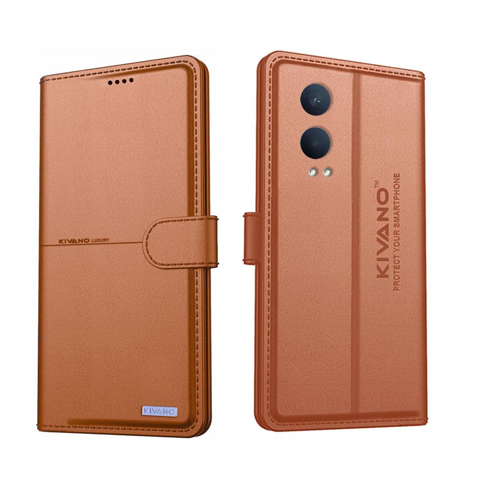 KIVANO Compatible with OnePlus Nord CE 4 Lite Flip Cover | Leather Finish | Inside Pockets & Inbuilt Stand | Shockproof Wallet Style Magnetic Closure Back Cover Case - Aibex