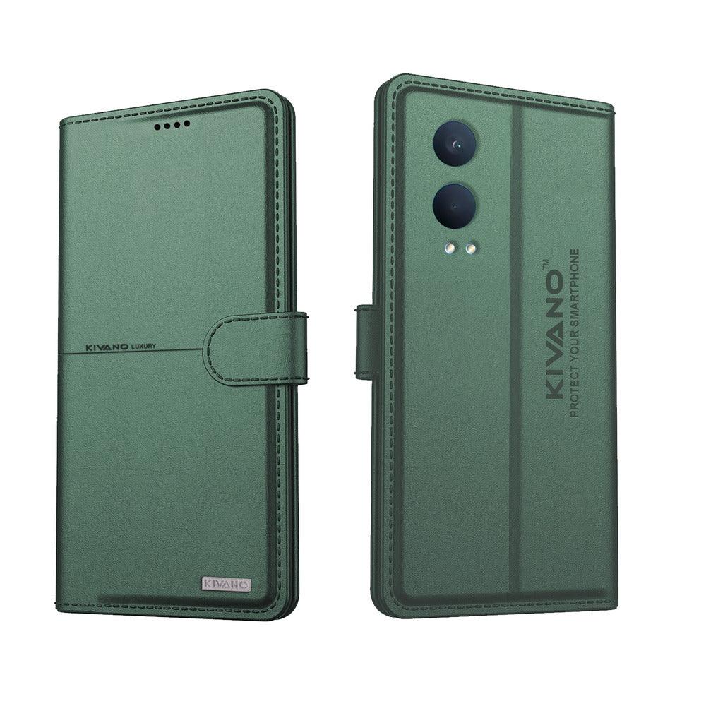 KIVANO Compatible with OnePlus Nord CE 4 Lite Flip Cover | Leather Finish | Inside Pockets & Inbuilt Stand | Shockproof Wallet Style Magnetic Closure Back Cover Case - Aibex