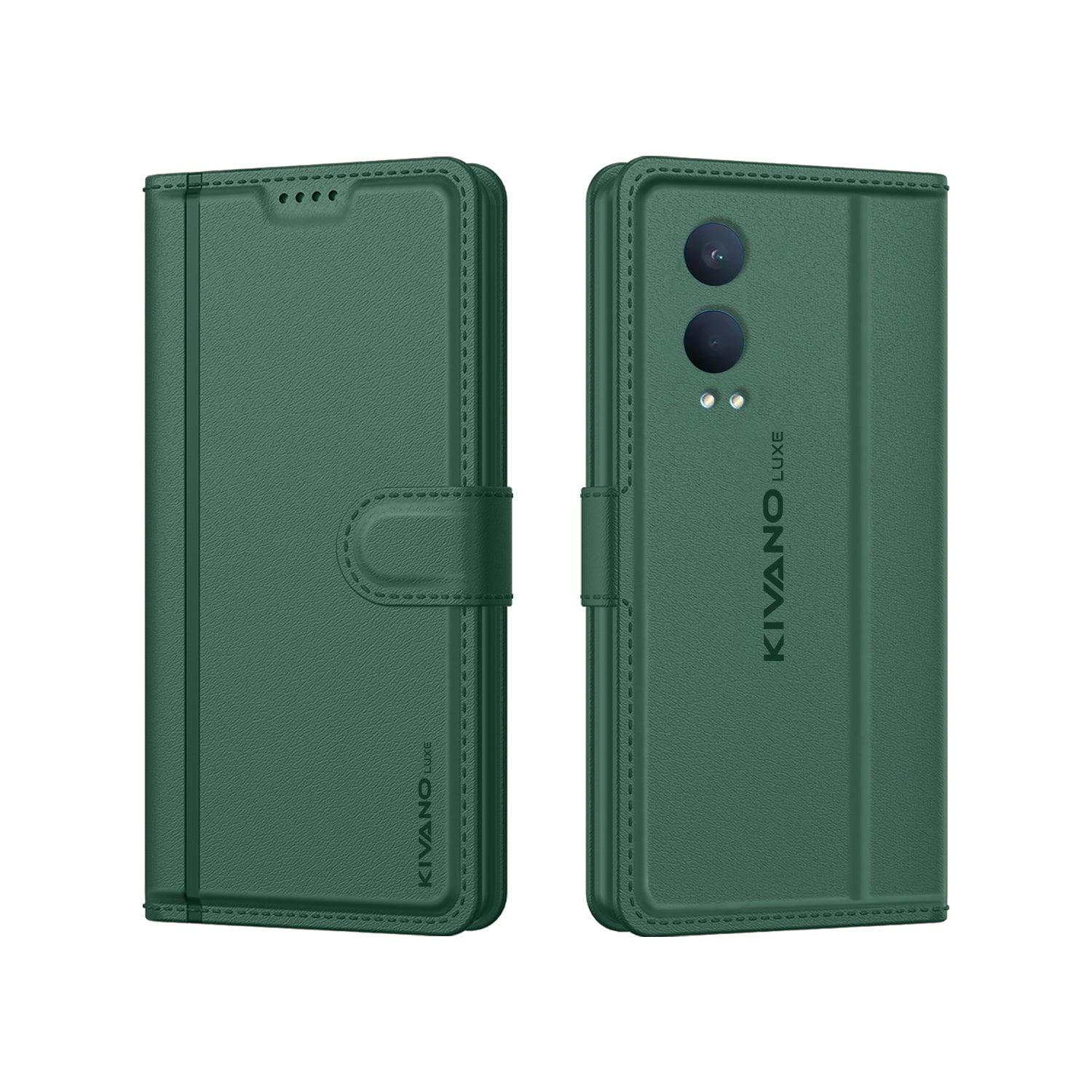 Leather Wallet Case for Oneplus Nord CE 4 Lite ?Stylish Flip Folio Cover with Card Holder, Stand -KIVANO LUXE - Aibex