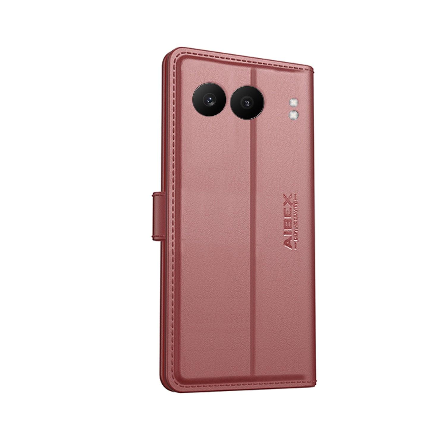 Oneplus Nord 4 Aibex PU Leather Flip Cover Foldable Stand & Pocket Magnetic Closure - Aibex