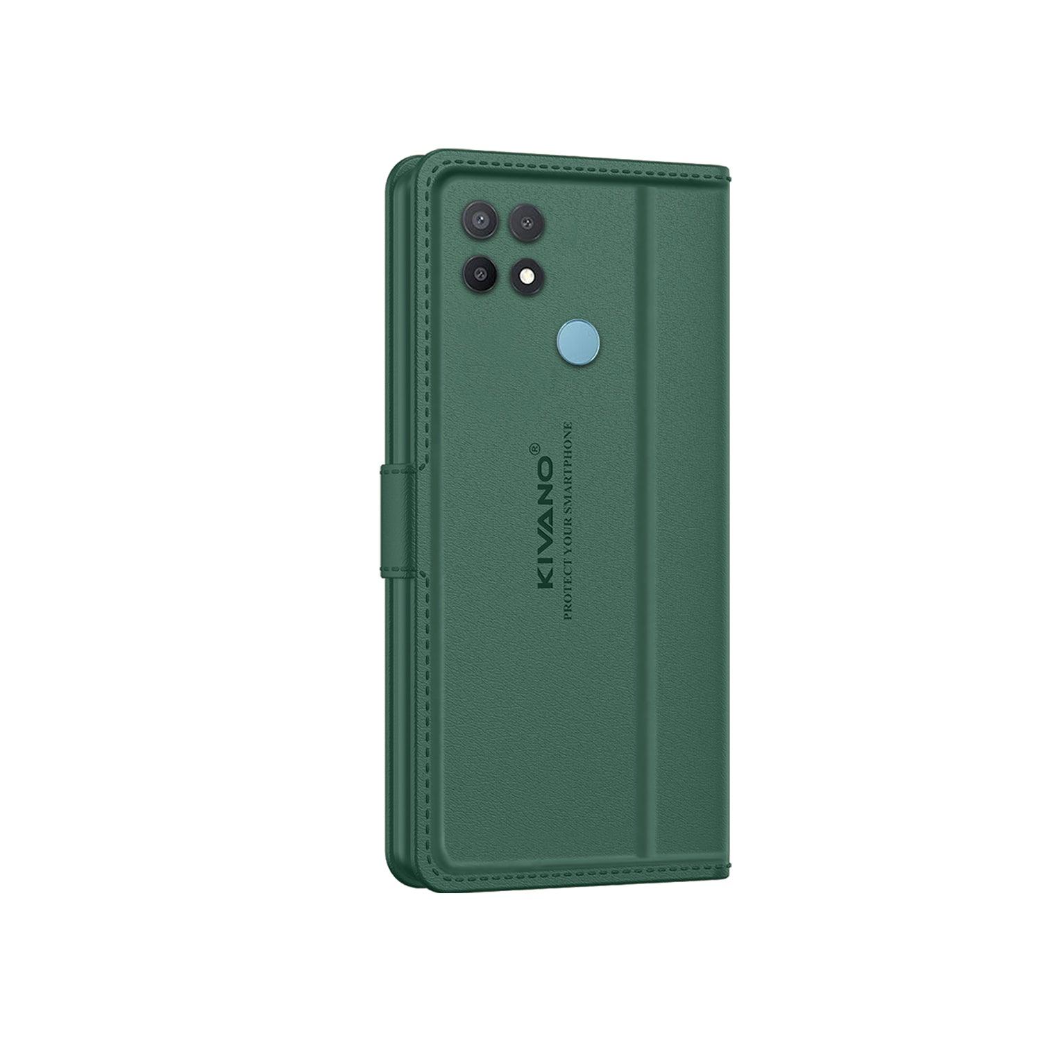 Leather Wallet Case for Oppo A15 / Oppo A15s ?Stylish Flip Folio Cover with Card Holder, Stand-KIVANO LUXE - Aibex