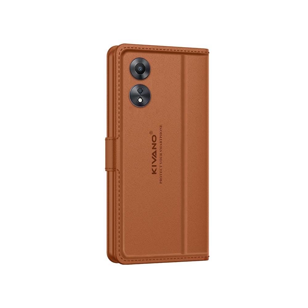 Oppo A78 4G Leather Flip Cover & Mobile Card Holder - Kivano Luxe - Aibex