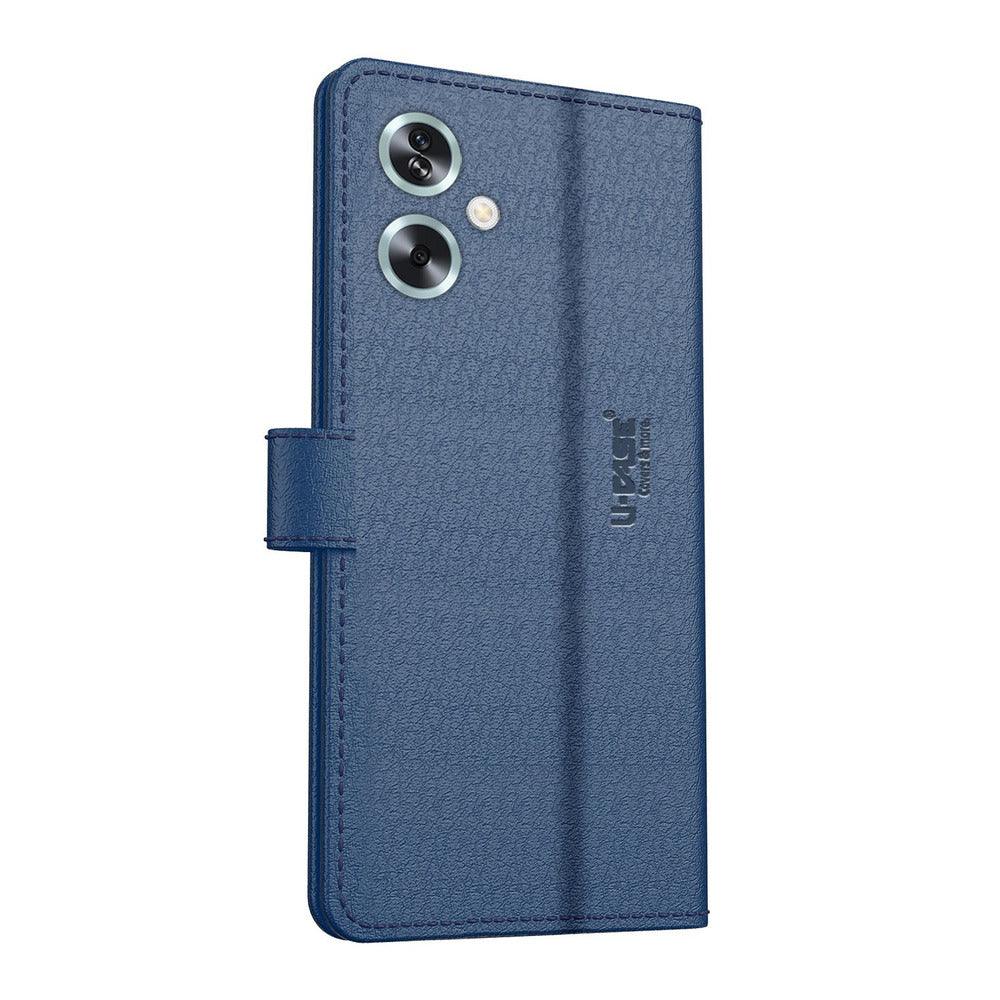 U-CASE Magnetic Flip Cover for Oppo A79 5G Vegan Foldable Stand & Pocket Magnetic Closure - Aibex