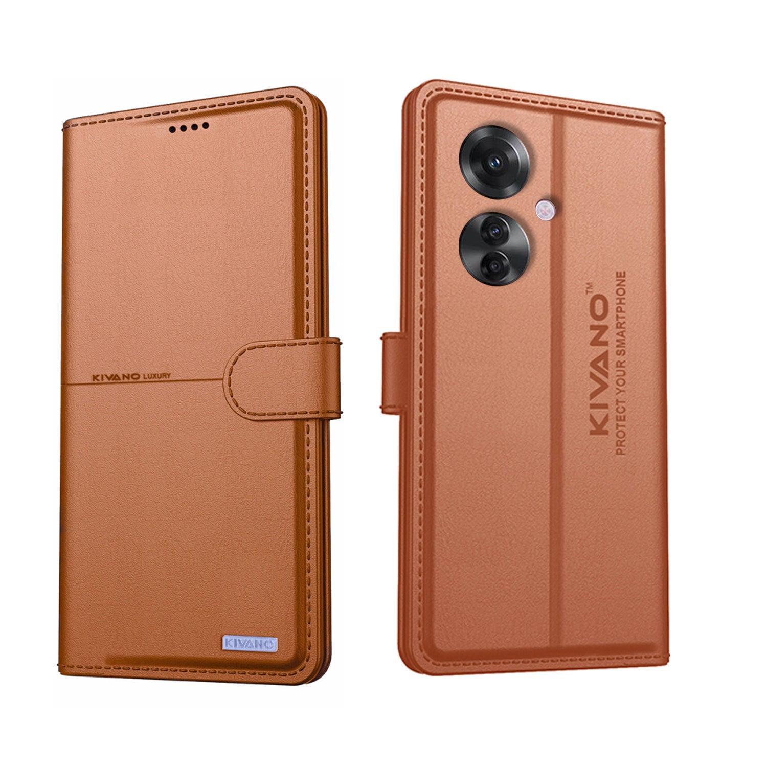 KIVANO Compatible with Oppo F25 Pro Flip Cover | Leather Finish | Inside Pockets & Inbuilt Stand | Shockproof Wallet Style Magnetic Closure Back Cover Case - Aibex