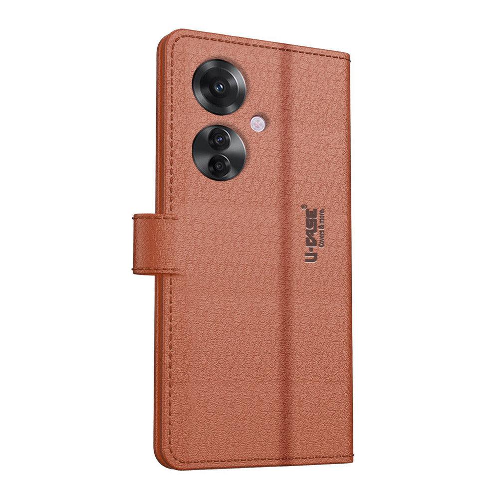 U-CASE Magnetic Flip Cover for Oppo F25 Pro 5G Vegan Foldable Stand & Pocket Magnetic Closure - Aibex