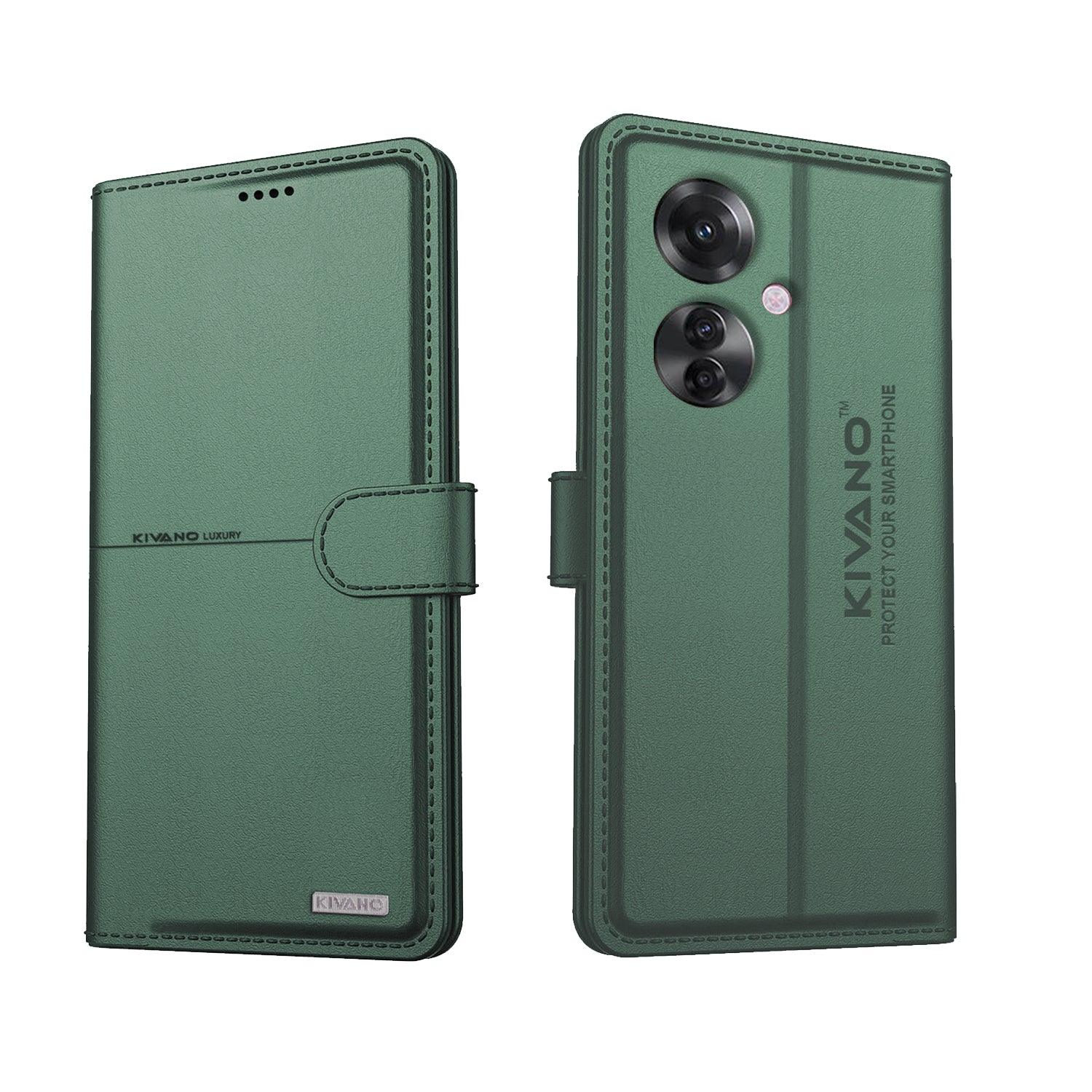 KIVANO Compatible with Oppo F25 Pro Flip Cover | Leather Finish | Inside Pockets & Inbuilt Stand | Shockproof Wallet Style Magnetic Closure Back Cover Case - Aibex