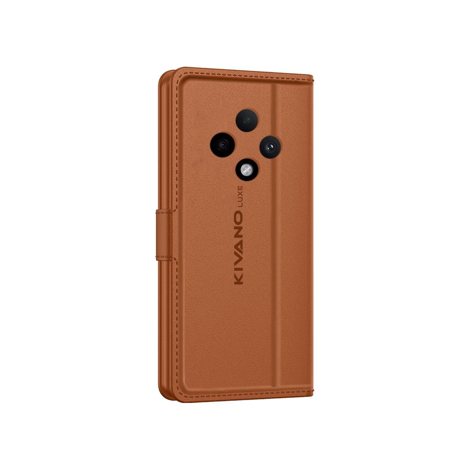 Leather Wallet Case for Oppo F27 Stylish Flip Folio Cover with Card Holder, Stand -KIVANO LUXE - Aibex
