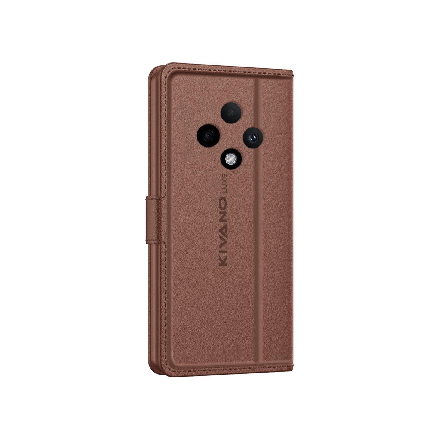 Leather Wallet Case for Oppo F27 Stylish Flip Folio Cover with Card Holder, Stand -KIVANO LUXE - Aibex