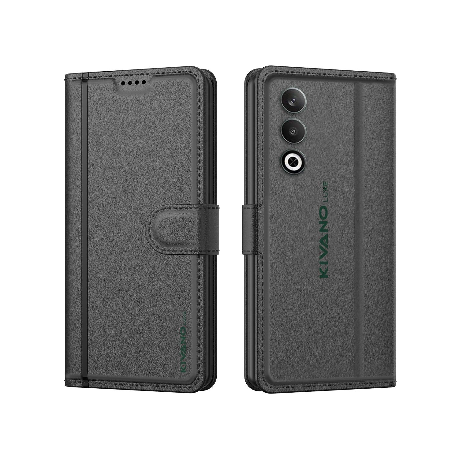 Leather Wallet Case for Oneplus Nord CE 4 Stylish Flip Folio Cover with Card Holder, Stand -KIVANO LUXE - Aibex