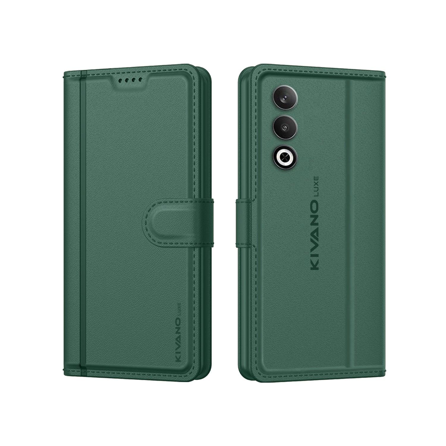 Leather Wallet Case for Oneplus Nord CE 4 Stylish Flip Folio Cover with Card Holder, Stand -KIVANO LUXE - Aibex