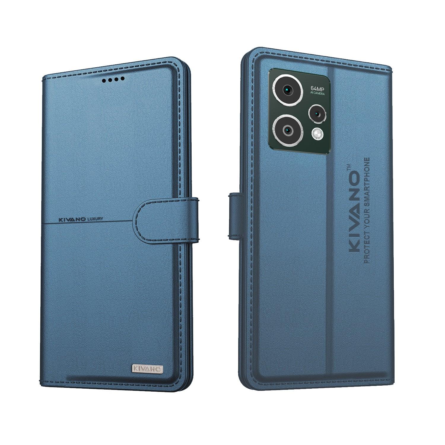 Leather Wallet Case for Oppo A3 5G Stylish Flip Folio Cover with Card Holder, Stand -KIVANO LUXE - Aibex