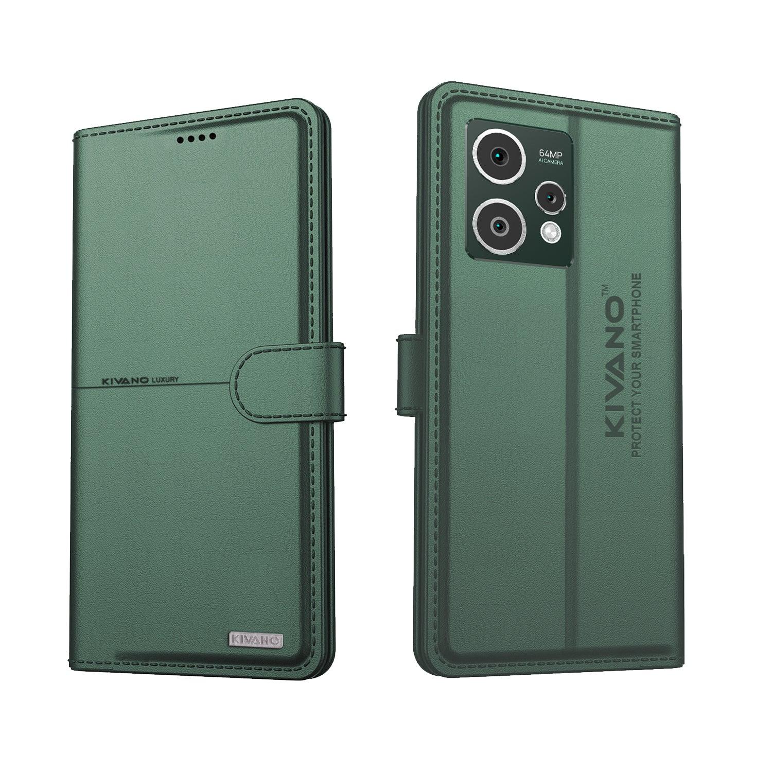 Leather Wallet Case for Oppo A3 5G Stylish Flip Folio Cover with Card Holder, Stand -KIVANO LUXE - Aibex