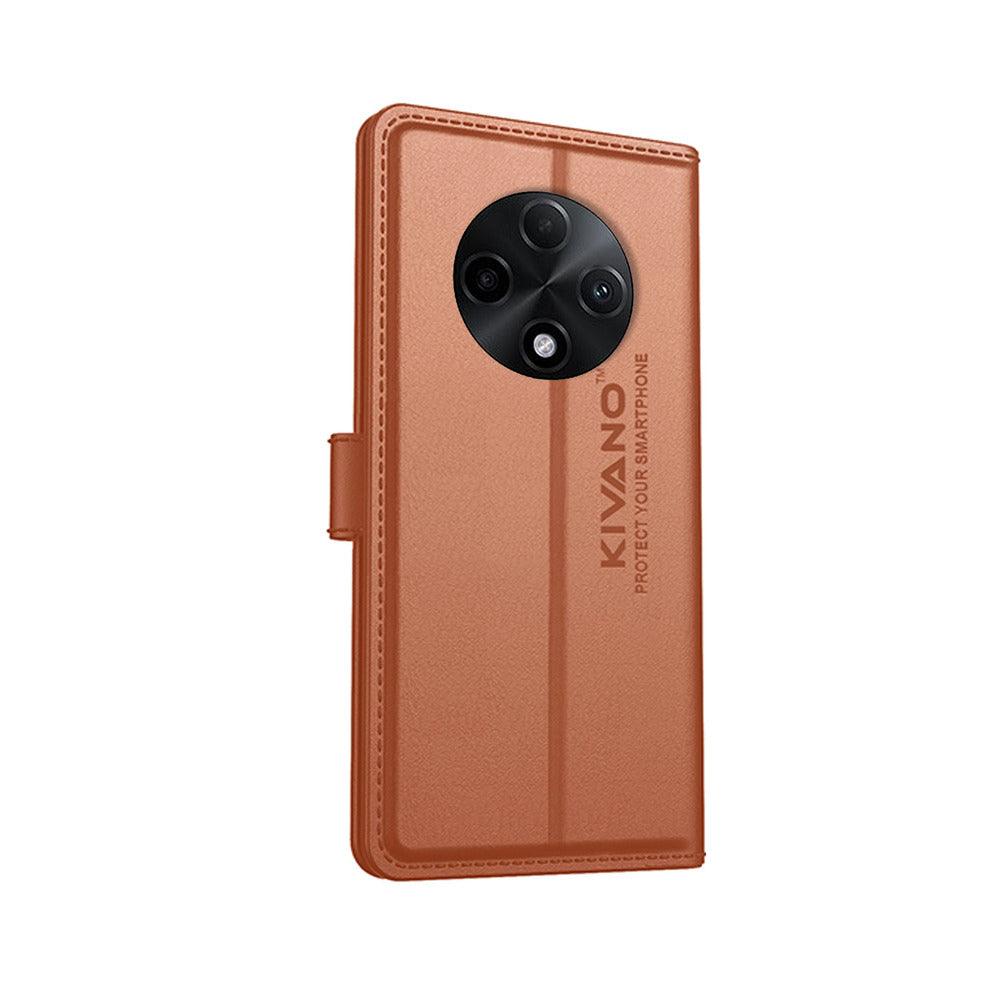 KIVANO Compatible with Oppo f27 pro plus Flip Cover | Leather Finish | Inside Pockets & Inbuilt Stand | Shockproof Wallet Style Magnetic Closure Back Cover Case - Aibex
