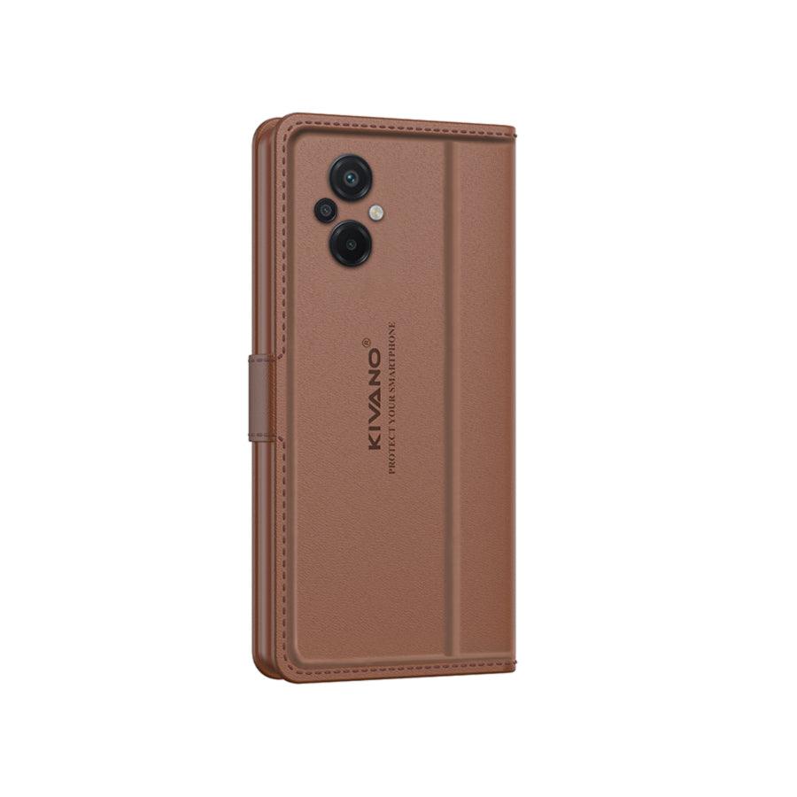 Leather Wallet Case for Xiaomi Poco M5 ?Stylish Flip Folio Cover with Card Holder, Stand, Ideal for Both Men and Women -KIVANO LUXE - Aibex