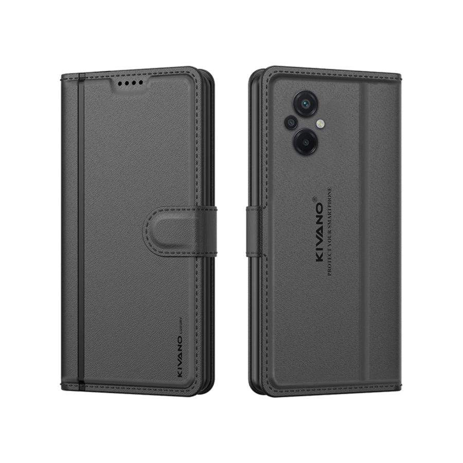 Leather Wallet Case for Xiaomi Poco M5 ?Stylish Flip Folio Cover with Card Holder, Stand, Ideal for Both Men and Women -KIVANO LUXE - Aibex