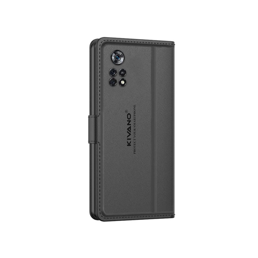 Leather Wallet Case for Xiaomi Poco X4 Pro 5G ?Stylish Flip Folio Cover with Card Holder, Stand, Ideal for Both Men and Women -KIVANO LUXE - Aibex