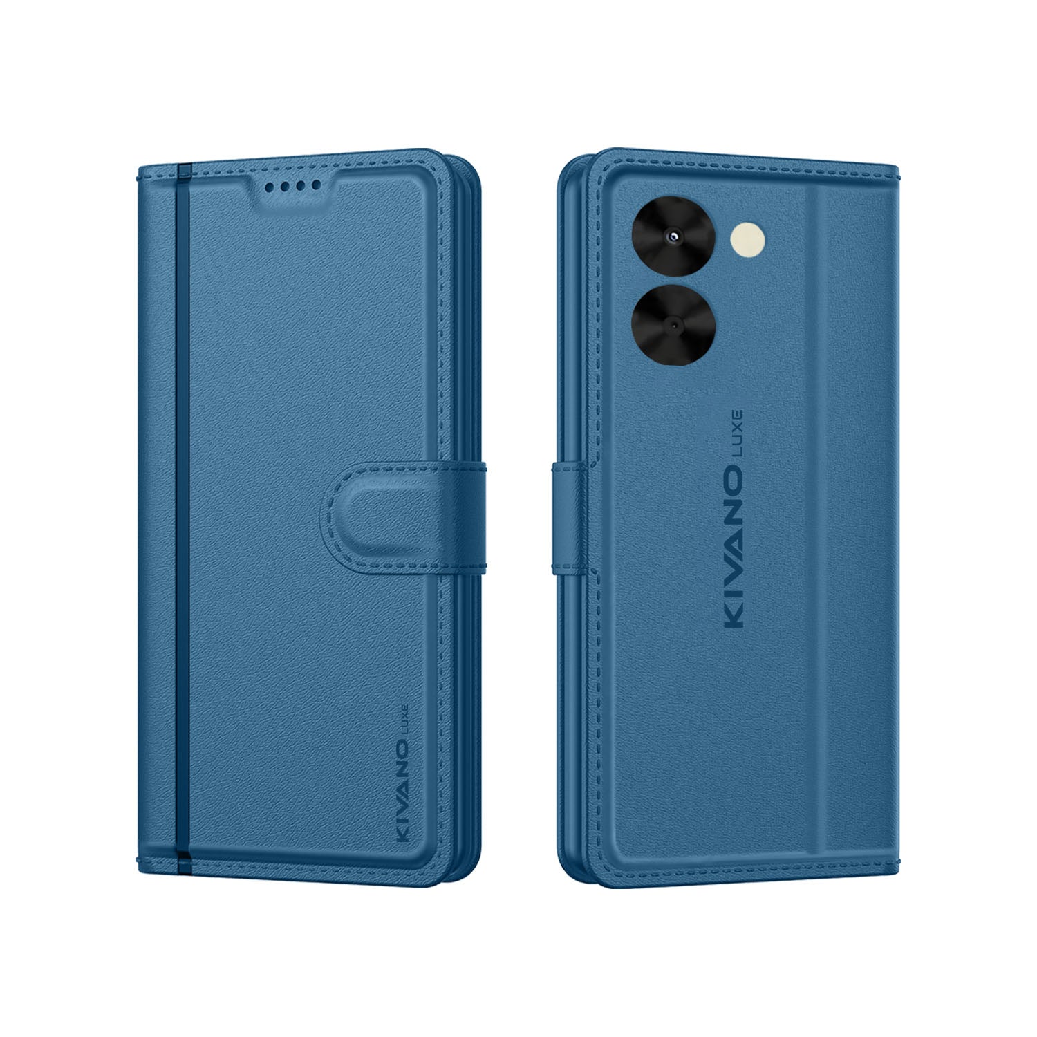 KIVANO LUXE® Compatible with Poco C71 5G Artisanal Leather Wallet Case with Card Holder for Men Women, Magnetic Flip Folio Cover with Stand RFID Blocking Cell Case