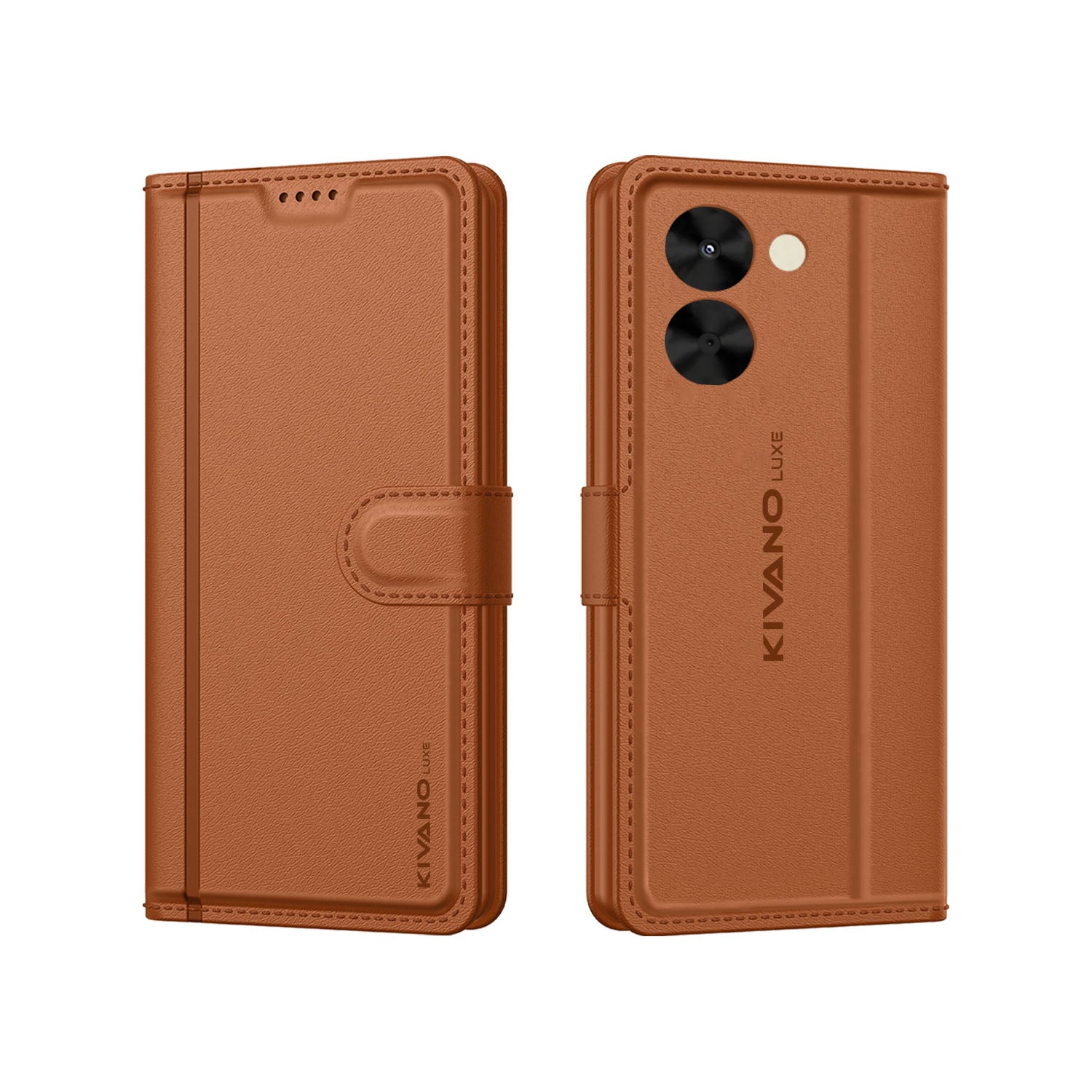 Poco C71 5G Flip Cover And Case Brown 2