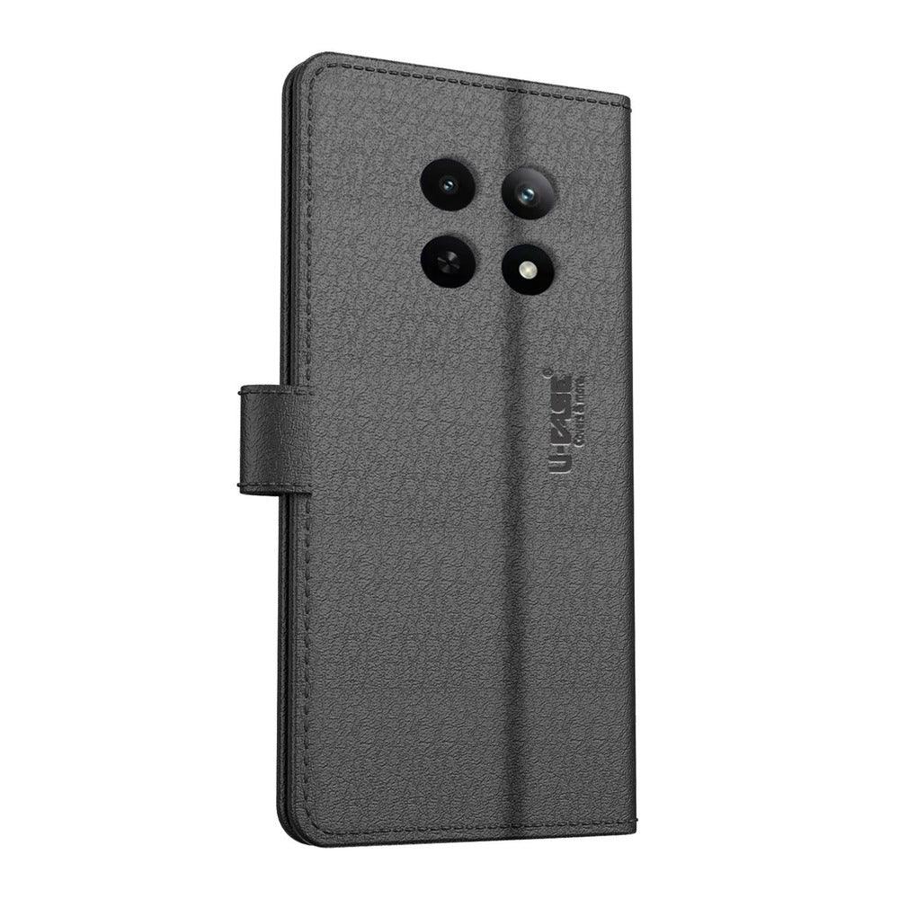 U-CASE Magnetic Flip Cover for Realme Poco C61 / Xiaomi Redmi A3 Vegan Foldable Stand & Pocket Magnetic Closure - Aibex