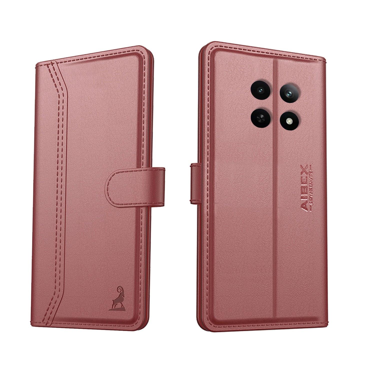 Realme C65 5g Aibex PU Leather Flip Cover Foldable Stand & Pocket Magnetic Closure - Aibex