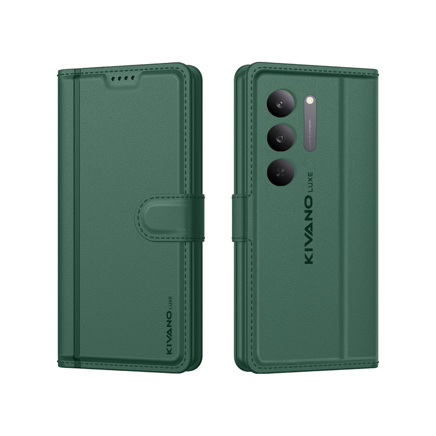 Realme 14x 5g Leather Wallet Case with Stylish Flip Cover, Card Holder, and Stand KIVANO LUXE