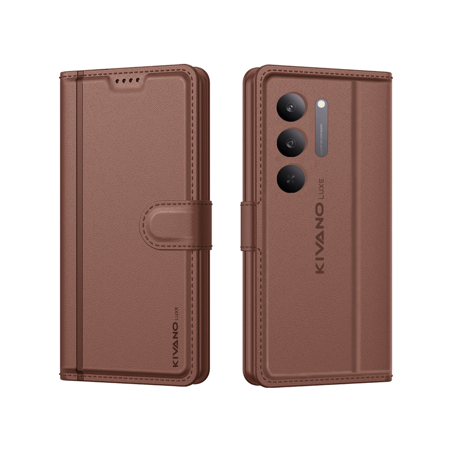 Realme 14x 5g Leather Wallet Case with Stylish Flip Cover, Card Holder, and Stand KIVANO LUXE