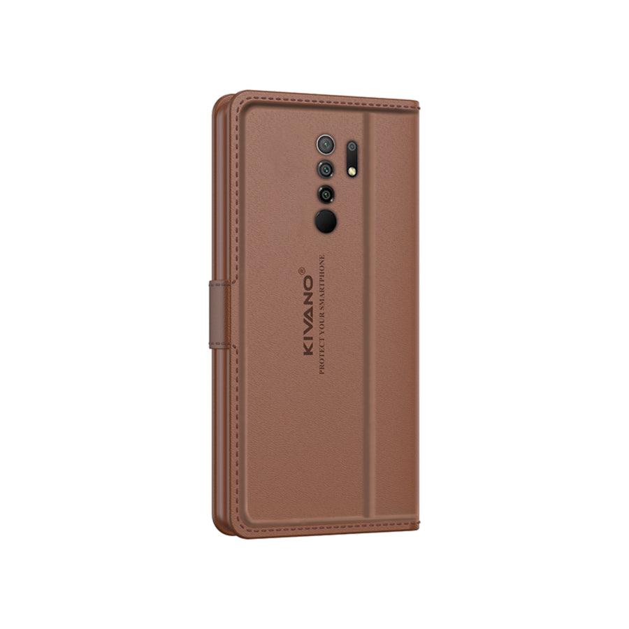 Leather Wallet Case for Xiaomi Redmi 9 Prime ?Stylish Flip Folio Cover with Card Holder, Stand, Ideal for Both Men and Women-KIVANO LUXE - Aibex
