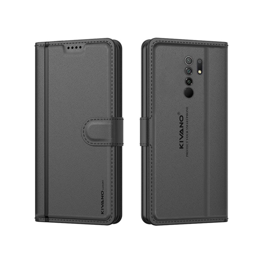 Leather Wallet Case for Xiaomi Redmi 9 Prime ?Stylish Flip Folio Cover with Card Holder, Stand, Ideal for Both Men and Women-KIVANO LUXE - Aibex