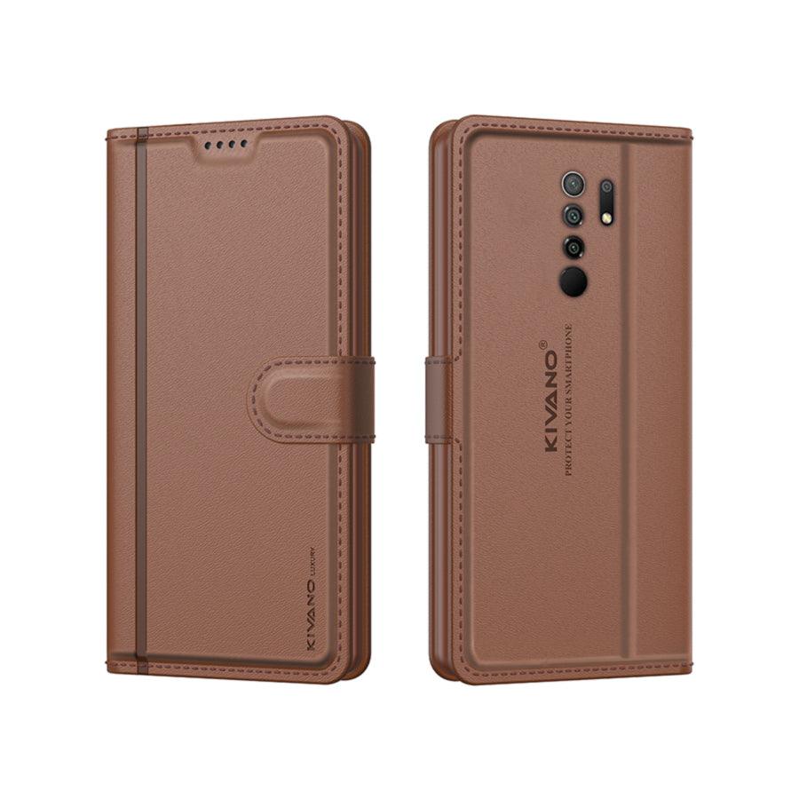 Leather Wallet Case for Xiaomi Redmi 9 Prime ?Stylish Flip Folio Cover with Card Holder, Stand, Ideal for Both Men and Women-KIVANO LUXE - Aibex