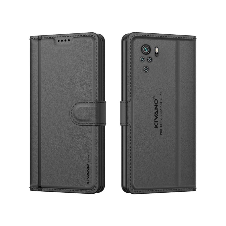 Leather Wallet Case for Xiaomi Redmi Note 10 / Xiaomi Redmi Note 10S ?Stylish Flip Folio Cover with Card Holder, Stand, Ideal for Both Men and Women-KIVANO LUXE - Aibex