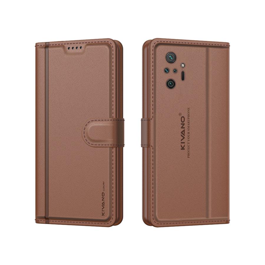 Leather Wallet Case for Xiaomi Redmi Note 10 Pro / Xiaomi Redmi Note 10 Pro Max ?Stylish Flip Folio Cover with Card Holder, Stand,-KIVANO LUXE - Aibex