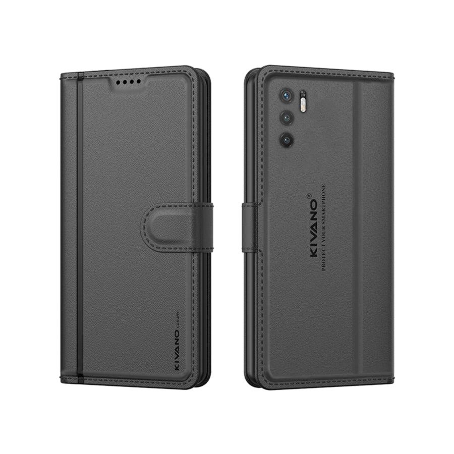 Leather Wallet Case for Xiaomi Redmi Note 10T 5G / Poco M3 Pro 5G ?Stylish Flip Folio Cover with Card Holder, Stand,-KIVANO LUXE - Aibex