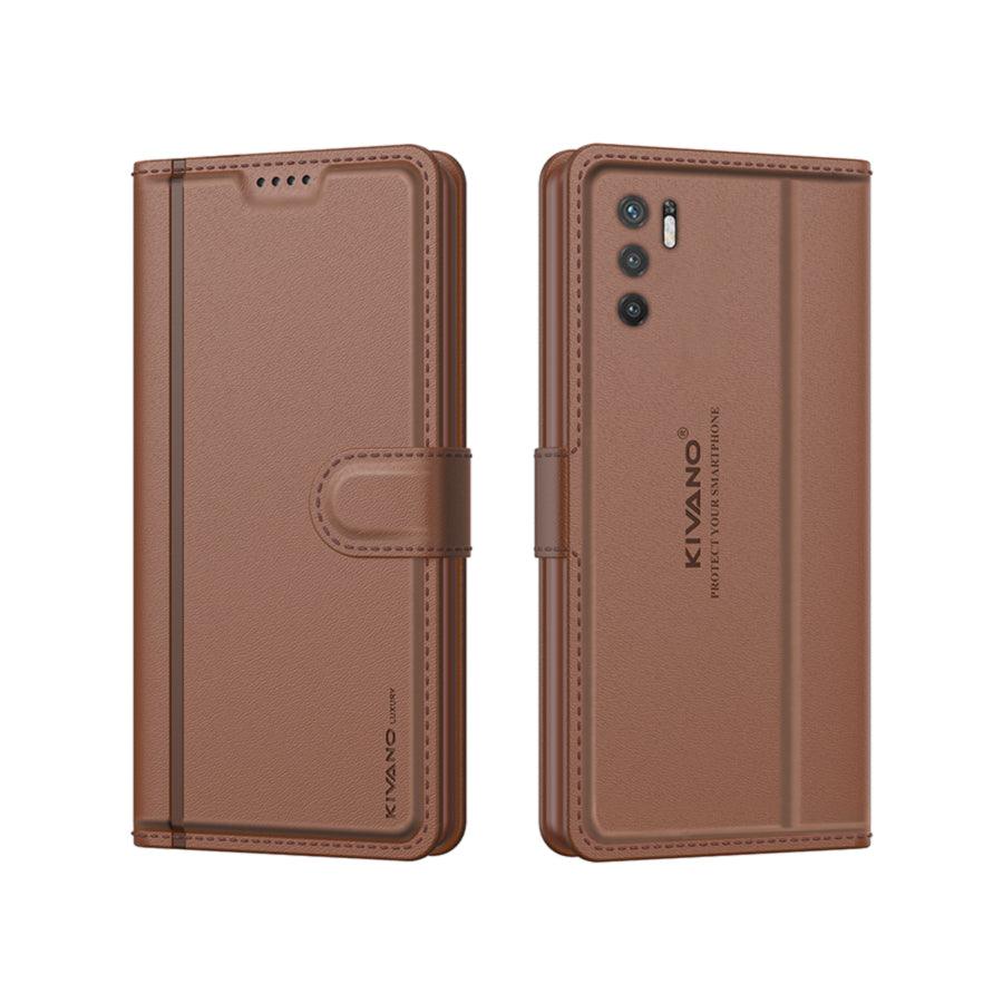 Leather Wallet Case for Xiaomi Redmi Note 10T 5G / Poco M3 Pro 5G ?Stylish Flip Folio Cover with Card Holder, Stand,-KIVANO LUXE - Aibex