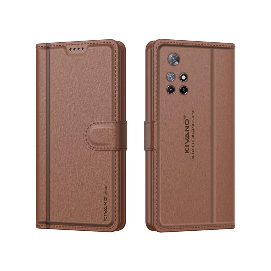 Leather Wallet Case for Xiaomi Redmi Note 11T 5G / Poco M4 Pro 5G ?Stylish Flip Folio Cover with Card Holder, Stand,-KIVANO LUXE - Aibex