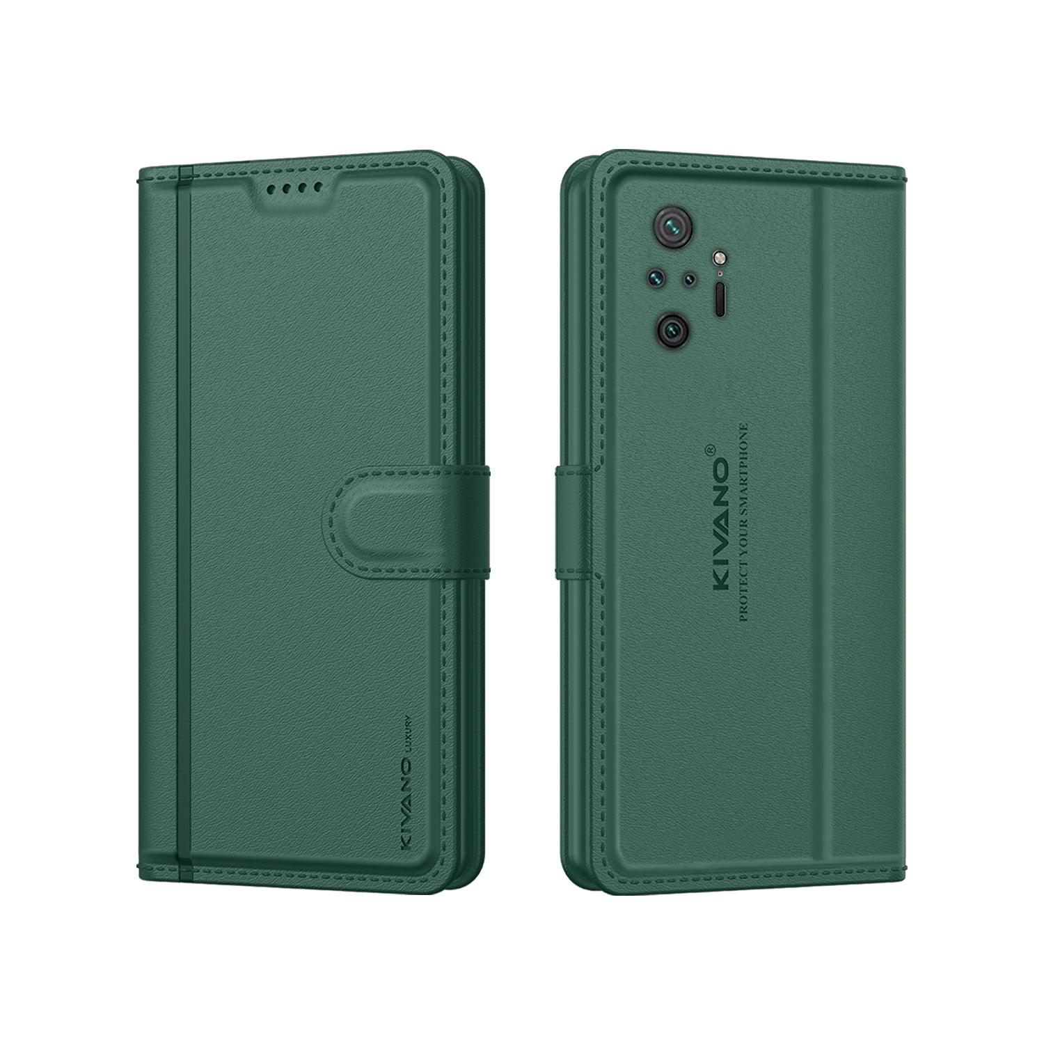 Leather Wallet Case for Xiaomi Redmi Note 10 Pro / Xiaomi Redmi Note 10 Pro Max ?Stylish Flip Folio Cover with Card Holder, Stand,-KIVANO LUXE - Aibex