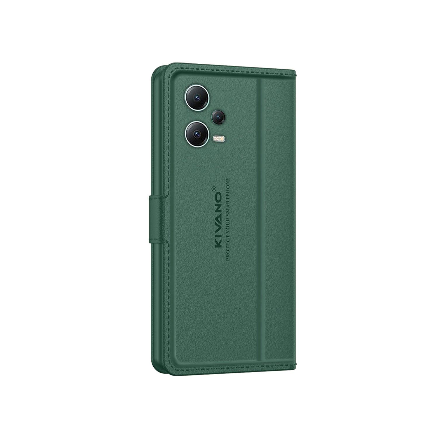 Leather Wallet Case for Xiaomi Redmi Note 12 5G / Poco X5 5G ?Stylish Flip Folio Cover with Card Holder, Stand,-KIVANO LUXE - Aibex