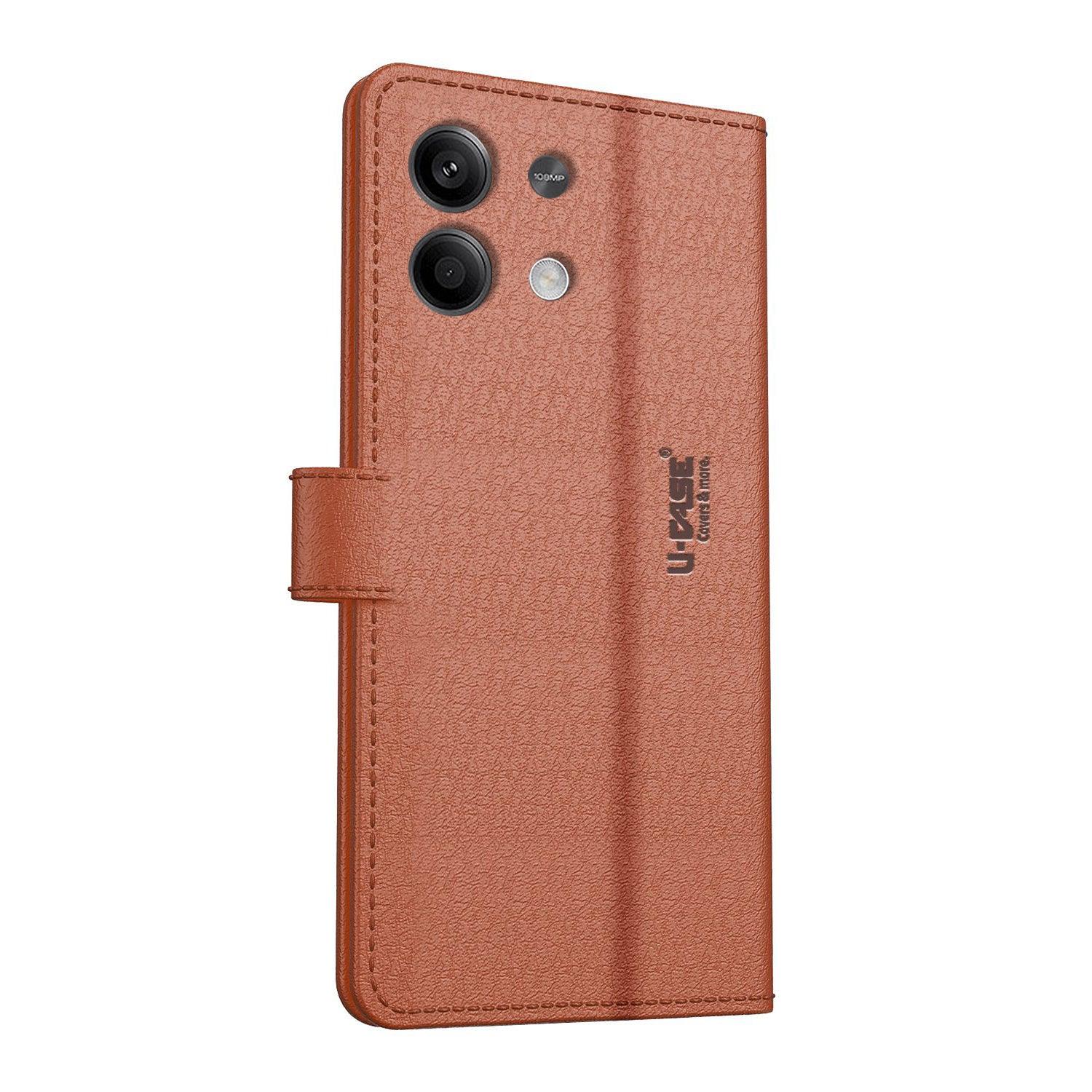 U-CASE Flip Cover for Redmi Note 13 Pro Vegan Foldable Stand & Pocket Magnetic Closure - Aibex