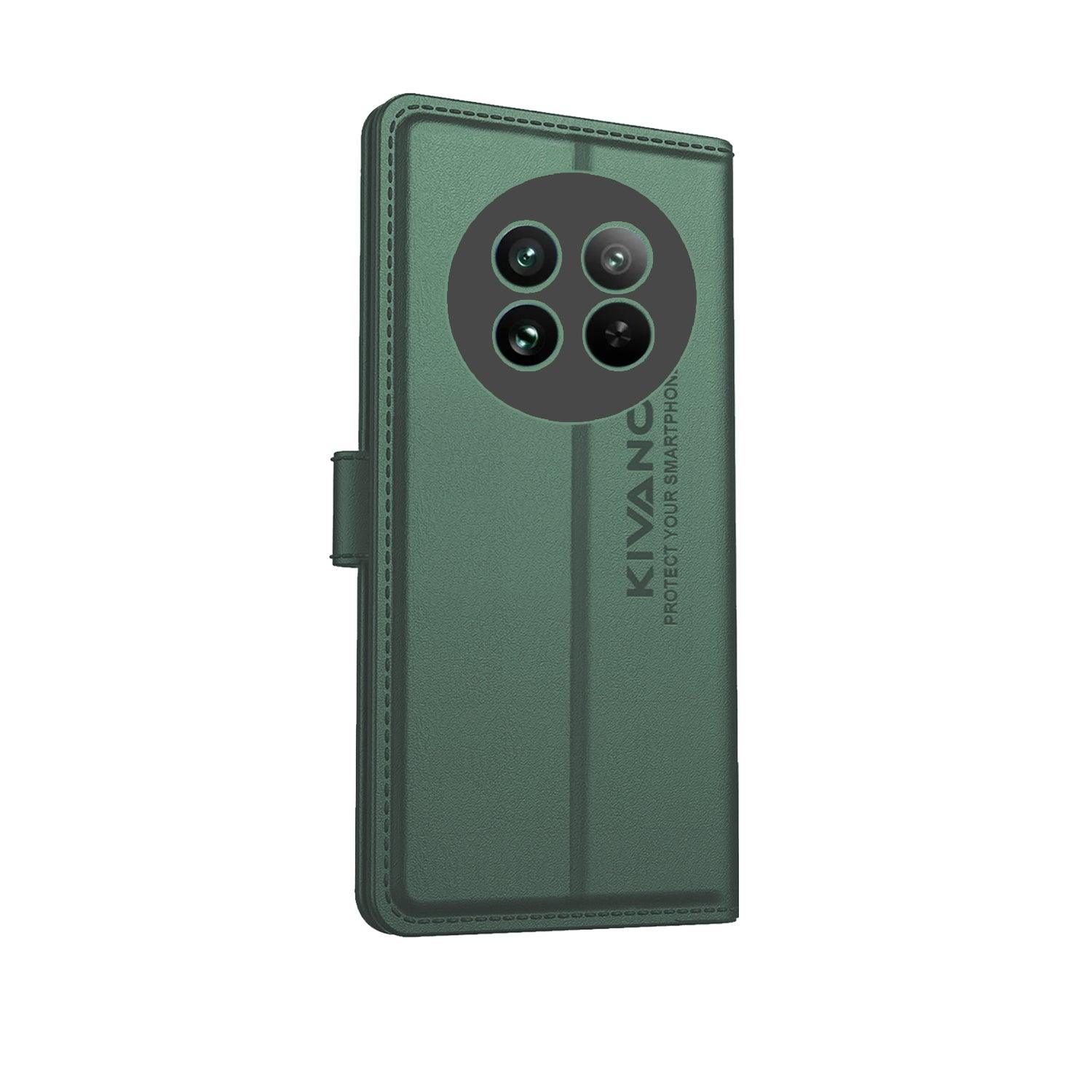 KIVANO Compatible with Realme 13 Pro Plus Flip Cover | Leather Finish | Inside Pockets & Inbuilt Stand | Shockproof Wallet Style Magnetic Closure Back Cover Case - Aibex