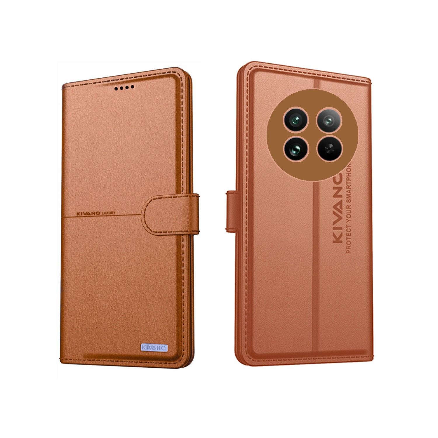 KIVANO Compatible with Realme 13 Pro Plus Flip Cover | Leather Finish | Inside Pockets & Inbuilt Stand | Shockproof Wallet Style Magnetic Closure Back Cover Case - Aibex